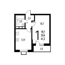 Квартира 41,2 м², 1-комнатная - изображение 1