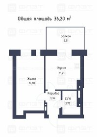 Квартира 36,2 м², 1-комнатная - изображение 1