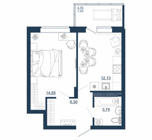 Квартира 38,5 м², 1-комнатная - изображение 1