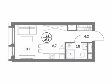 27,4 м², квартира-студия 17 042 800 ₽ - изображение 35