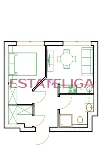 33,5 м², 1-комнатная квартира 17 000 000 ₽ - изображение 33