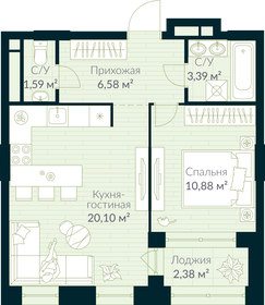 29,3 м², квартира-студия 5 600 000 ₽ - изображение 107