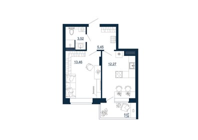 36 м², 1-комнатная квартира 4 966 620 ₽ - изображение 18