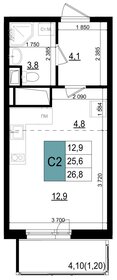 Квартира 26,8 м², студия - изображение 1