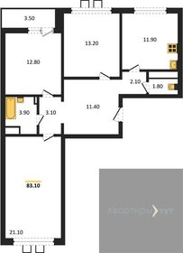 Квартира 83,1 м², 3-комнатная - изображение 1