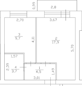 Квартира 36 м², 1-комнатная - изображение 1