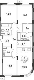 92,3 м², 3-комнатная квартира 18 533 946 ₽ - изображение 42