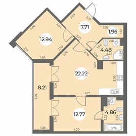 Квартира 71,1 м², 2-комнатная - изображение 1