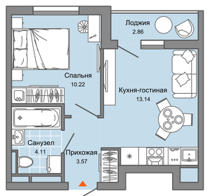 Квартира 32 м², 2-комнатная - изображение 1