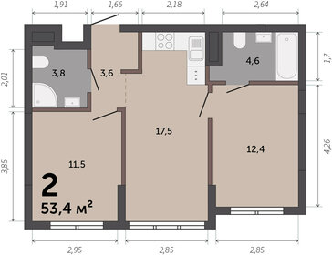 67 м², 2-комнатная квартира 7 700 000 ₽ - изображение 63