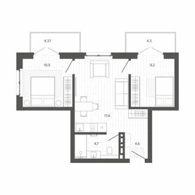 47,9 м², 3-комнатная квартира 8 534 000 ₽ - изображение 13