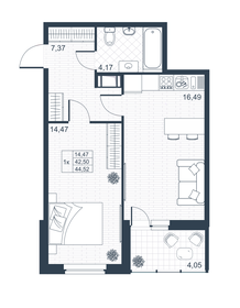 44,5 м², 1-комнатная квартира 6 945 120 ₽ - изображение 8