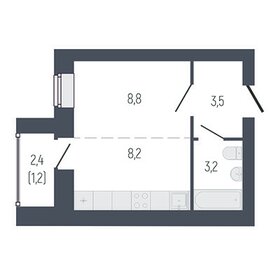 Квартира 25,2 м², 1-комнатная - изображение 1