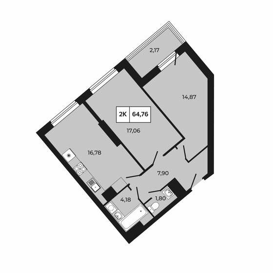 64 м², 2-комнатная квартира 7 500 000 ₽ - изображение 85
