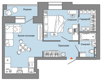 Квартира 45 м², 2-комнатная - изображение 1