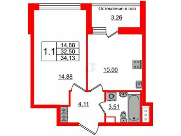 Квартира 32,5 м², 1-комнатная - изображение 1