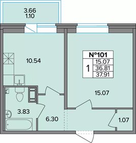 39,8 м², 1-комнатная квартира 5 700 000 ₽ - изображение 114