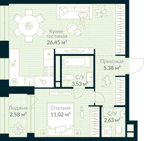 80 м², 1-комнатная квартира 12 452 251 ₽ - изображение 7