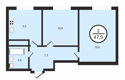 Квартира 46,2 м², 2-комнатная - изображение 1