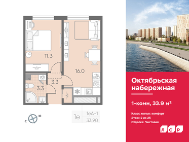 34,5 м², 1-комнатная квартира 5 499 000 ₽ - изображение 53