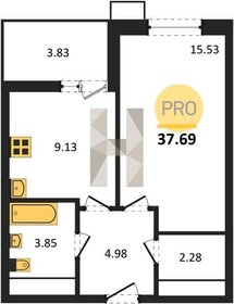 Квартира 37,7 м², 1-комнатная - изображение 1