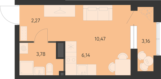 19,7 м², квартира-студия 3 065 000 ₽ - изображение 17