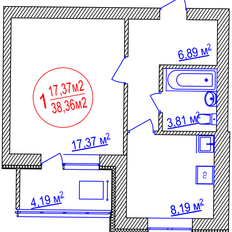 Квартира 39 м², 1-комнатная - изображение 5