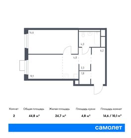 Квартира 44,8 м², 1-комнатная - изображение 1