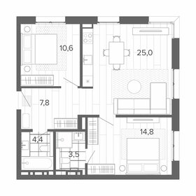 65,7 м², 3-комнатная квартира 9 395 000 ₽ - изображение 14
