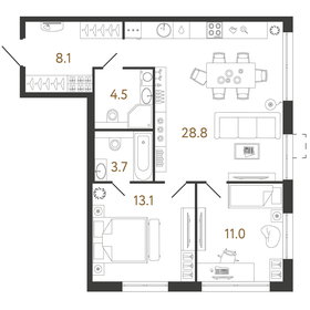 78 м², 3-комнатная квартира 10 500 000 ₽ - изображение 71