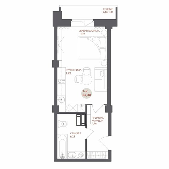 18 м², квартира-студия 2 070 000 ₽ - изображение 66