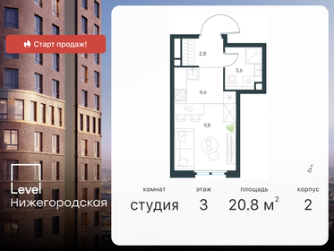 Квартира 20,8 м², студия - изображение 1