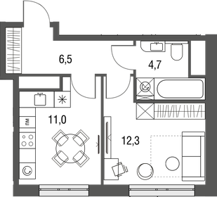 21,6 м², 1-комнатная квартира 9 299 000 ₽ - изображение 58