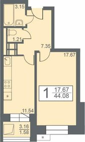 45 м², 1-комнатная квартира 5 590 000 ₽ - изображение 27