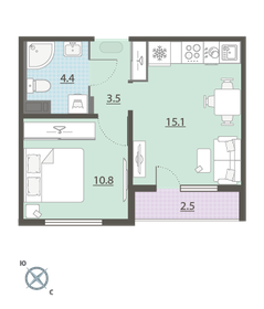39 м², 1-комнатная квартира 3 950 000 ₽ - изображение 16
