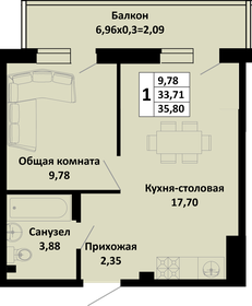 34 м², 1-комнатная квартира 3 700 000 ₽ - изображение 76