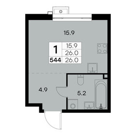 Квартира 26 м², 1-комнатная - изображение 1