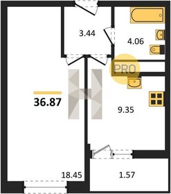 Квартира 36,9 м², 1-комнатная - изображение 1