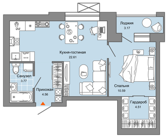 62 м², 2-комнатная квартира 6 500 000 ₽ - изображение 21