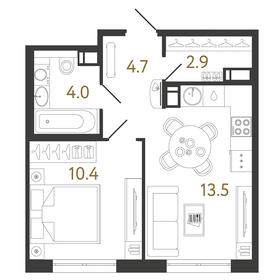 60,9 м², 3-комнатная квартира 9 400 000 ₽ - изображение 103