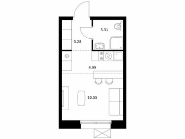 Квартира 22,1 м², студия - изображение 1