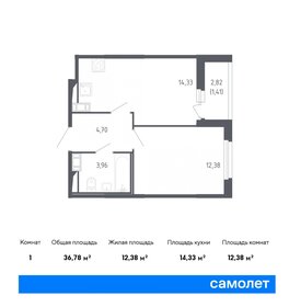 Квартира 36,8 м², 1-комнатная - изображение 1