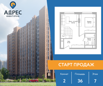 Квартира 36 м², 2-комнатные - изображение 1