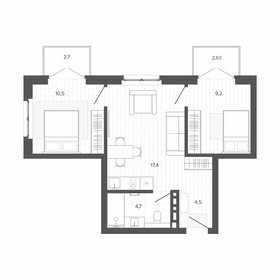68,5 м², 3-комнатная квартира 6 630 000 ₽ - изображение 107