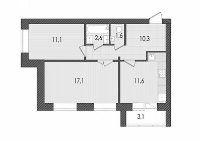 Квартира 57,5 м², 2-комнатная - изображение 2
