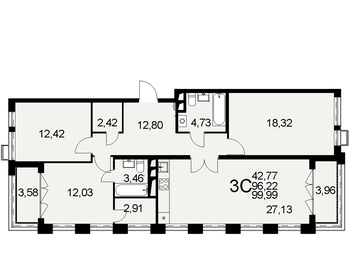 110 м², 3-комнатная квартира 15 250 000 ₽ - изображение 69