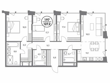 136,1 м², 3-комнатная квартира 106 500 000 ₽ - изображение 19