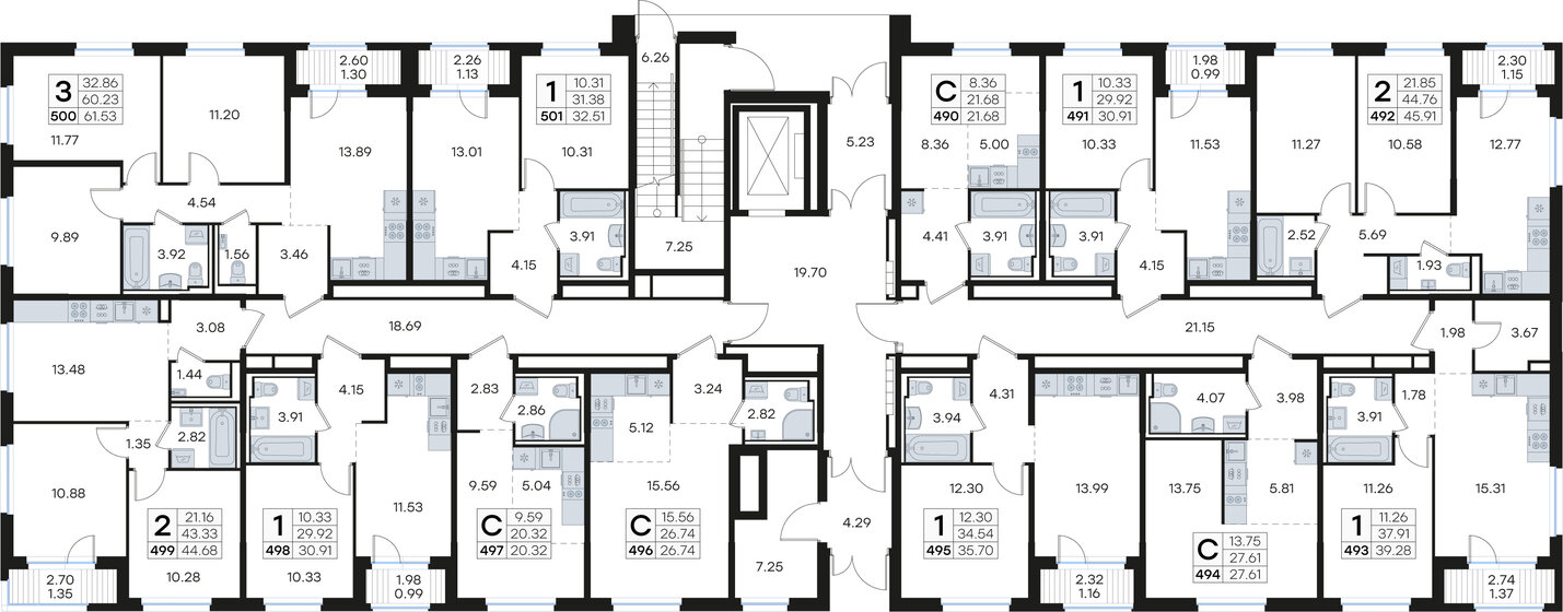 29,3 м², 1-комнатная квартира 3 400 000 ₽ - изображение 72