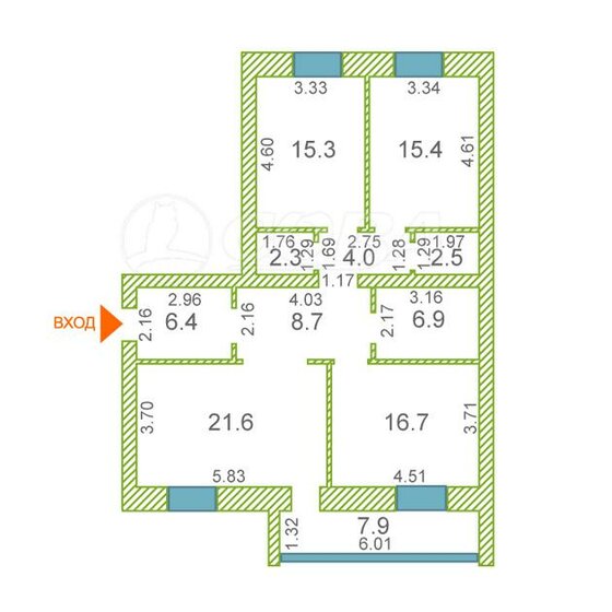 100 м², 3-комнатная квартира 9 700 000 ₽ - изображение 1