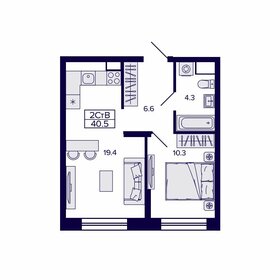 Квартира 40,5 м², 2-комнатная - изображение 1